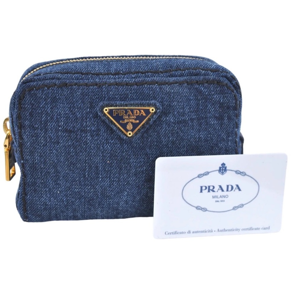 SOLD❤️ PRADA Denim Leather Pouch Purse